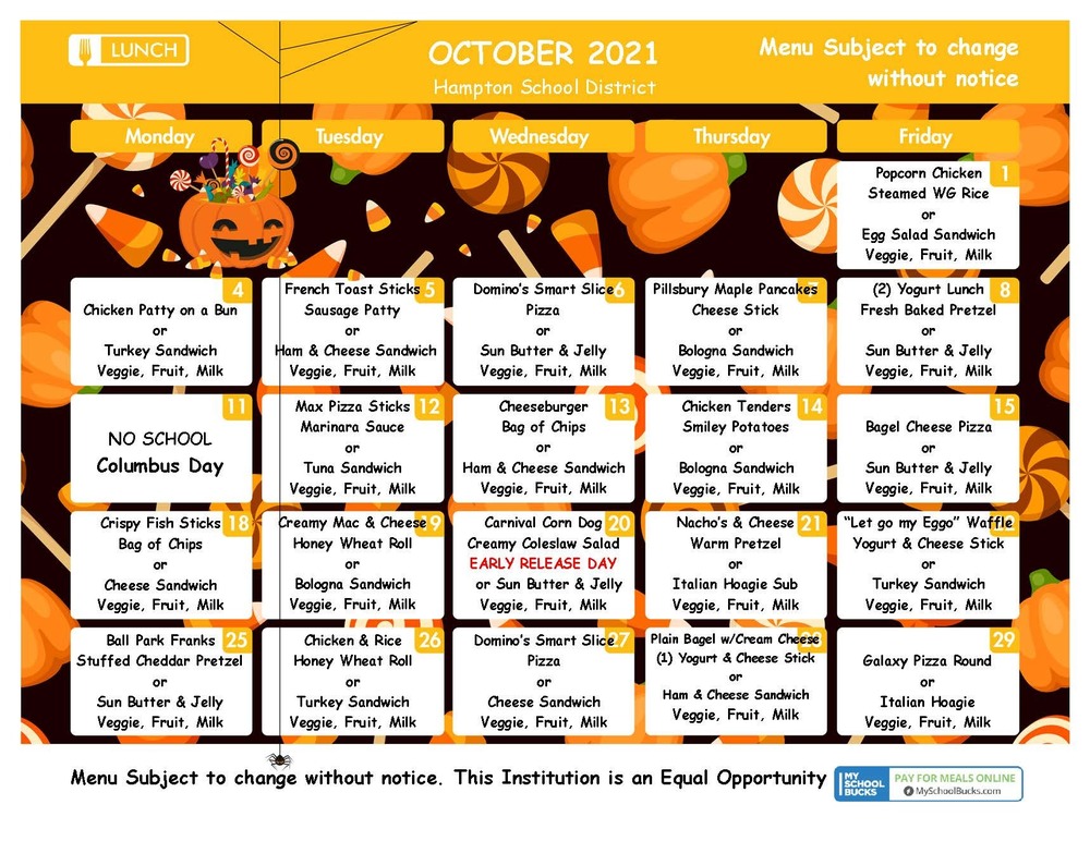 October menu
